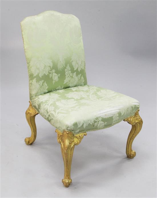 A George II carved giltwood side chair,